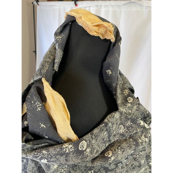 Vintage 1980s Plus Size Blue Floral Brocade Dress with Bow Detail – Size 22 - Picture 15 of 16